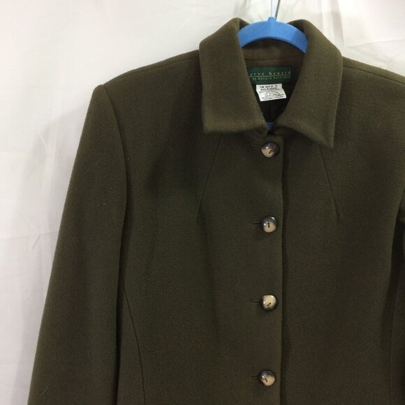 Harve Bernard Coat Short Blazer Button Front VINTAGE Cashmere Blend Lined 14 - Picture 1 of 4